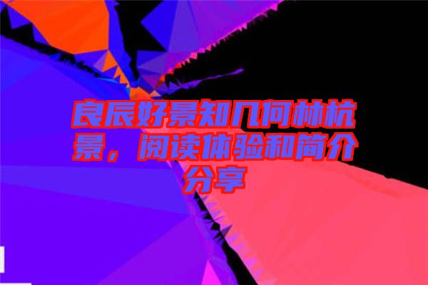 良辰好景知幾何林杭景，閱讀體驗和簡介分享