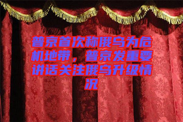 普京首次稱俄烏為危機地帶，普京發重要講話關注俄烏升級情況