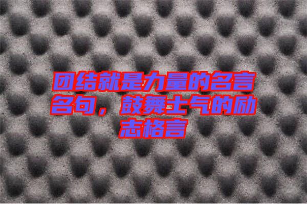 團結就是力量的名言名句，鼓舞士氣的勵志格言