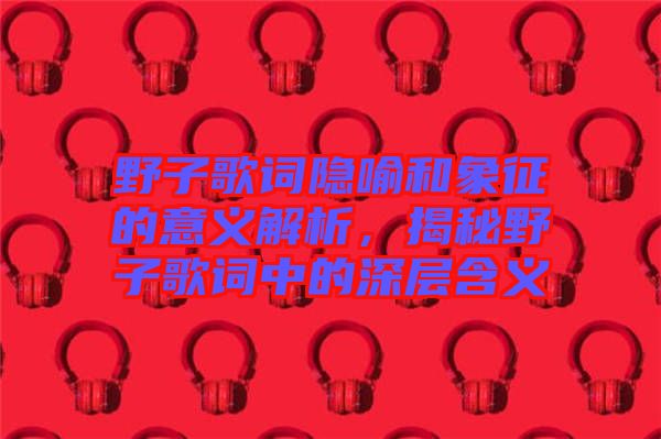 野子歌詞隱喻和象征的意義解析，揭秘野子歌詞中的深層含義