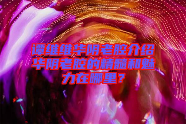 譚維維華陰老腔介紹華陰老腔的精髓和魅力在哪里？