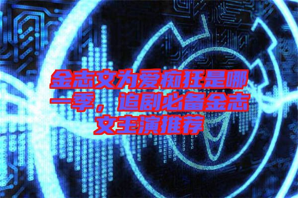 金志文為愛癡狂是哪一季，追劇必備金志文主演推薦